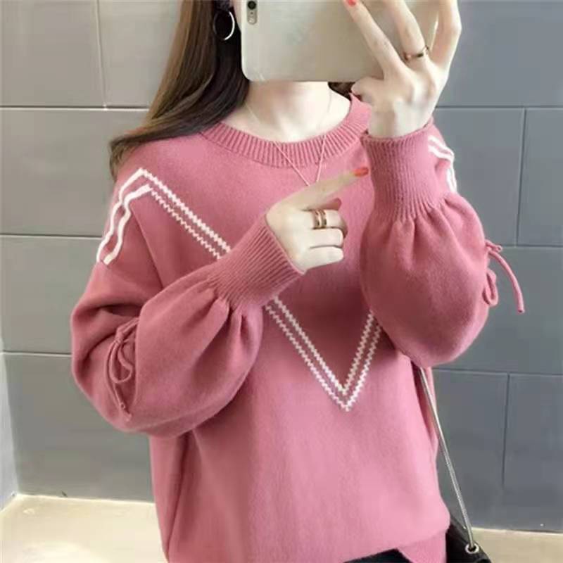 Áo sweater RENJIANVSHENG tay dài phong cách Hàn Quốc thời trang dành cho nữ