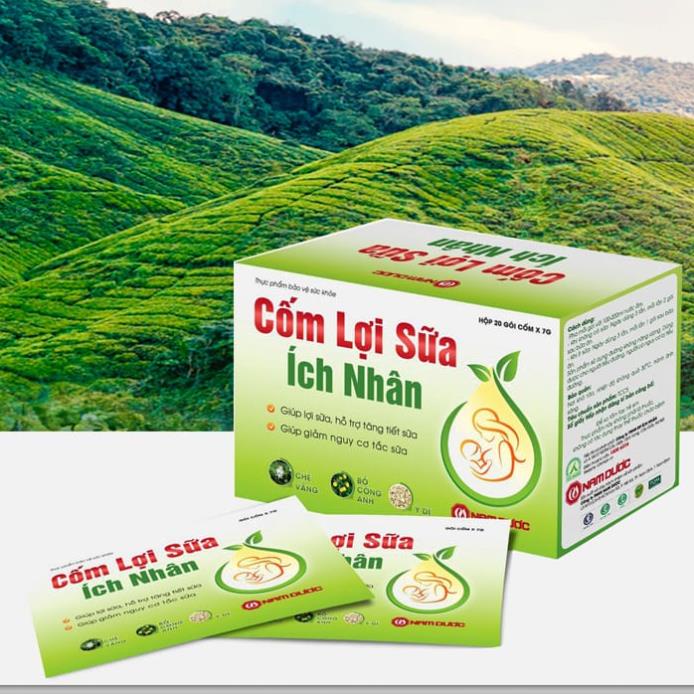 CỐM LỢI SỮA ÍCH NHÂN – Hỗ trợ tăng tiết sữa, giảm nguy cơ tắc sữa của phụ nữ sau sinh và cho con bú (20 gói)