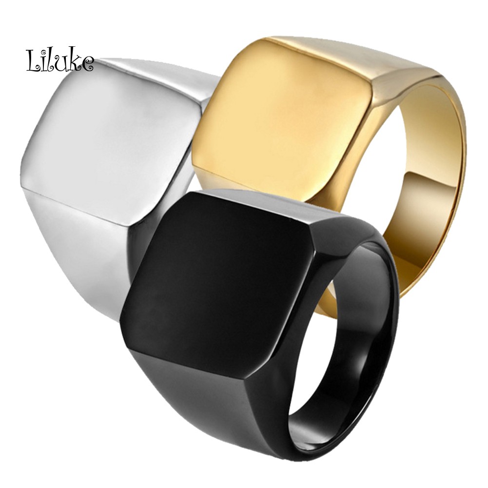 Nhẫn Bản Rộng Hình Vuông Cá Tính Cho Nam