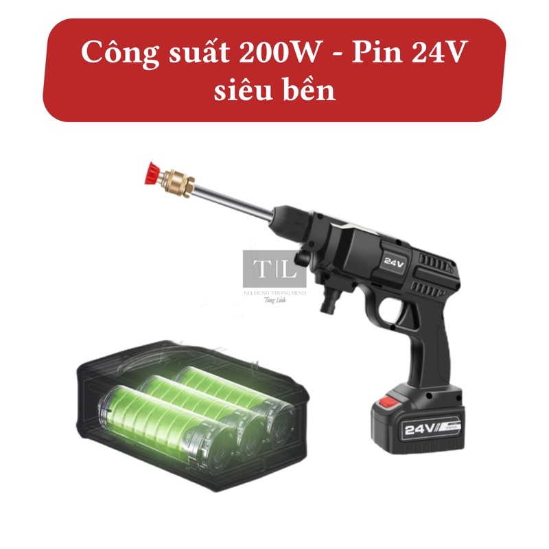 (Combo 2 Sản Phẩm) Máy tăng áp lực nước và Thùng nước gấp gọn - Tăng áp lực nước từ 3 đến 5 lần, 3 chế độ phun linh hoạt