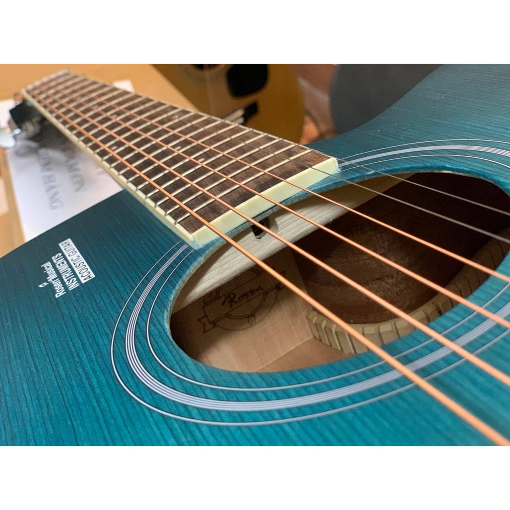 Đàn Guitar Rosen G11 Gỗ Thịt Phiên Bản Màu Xanh