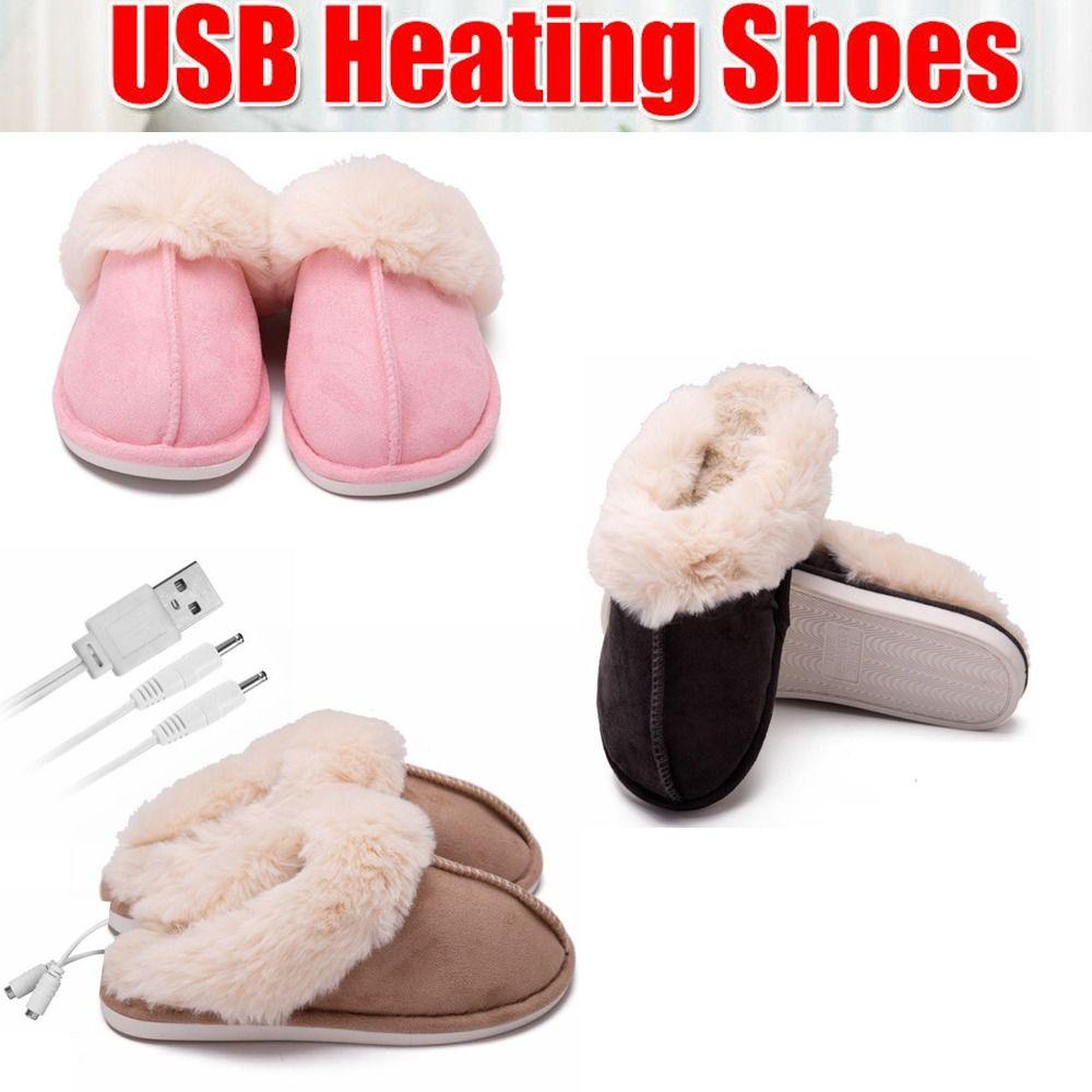 Giày Lông Giữ Ấm Chân Sạc USB Thoải Mái Cho Nam Nữ