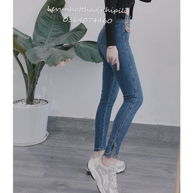 Quần jeans co giãn xẻ gấu 186