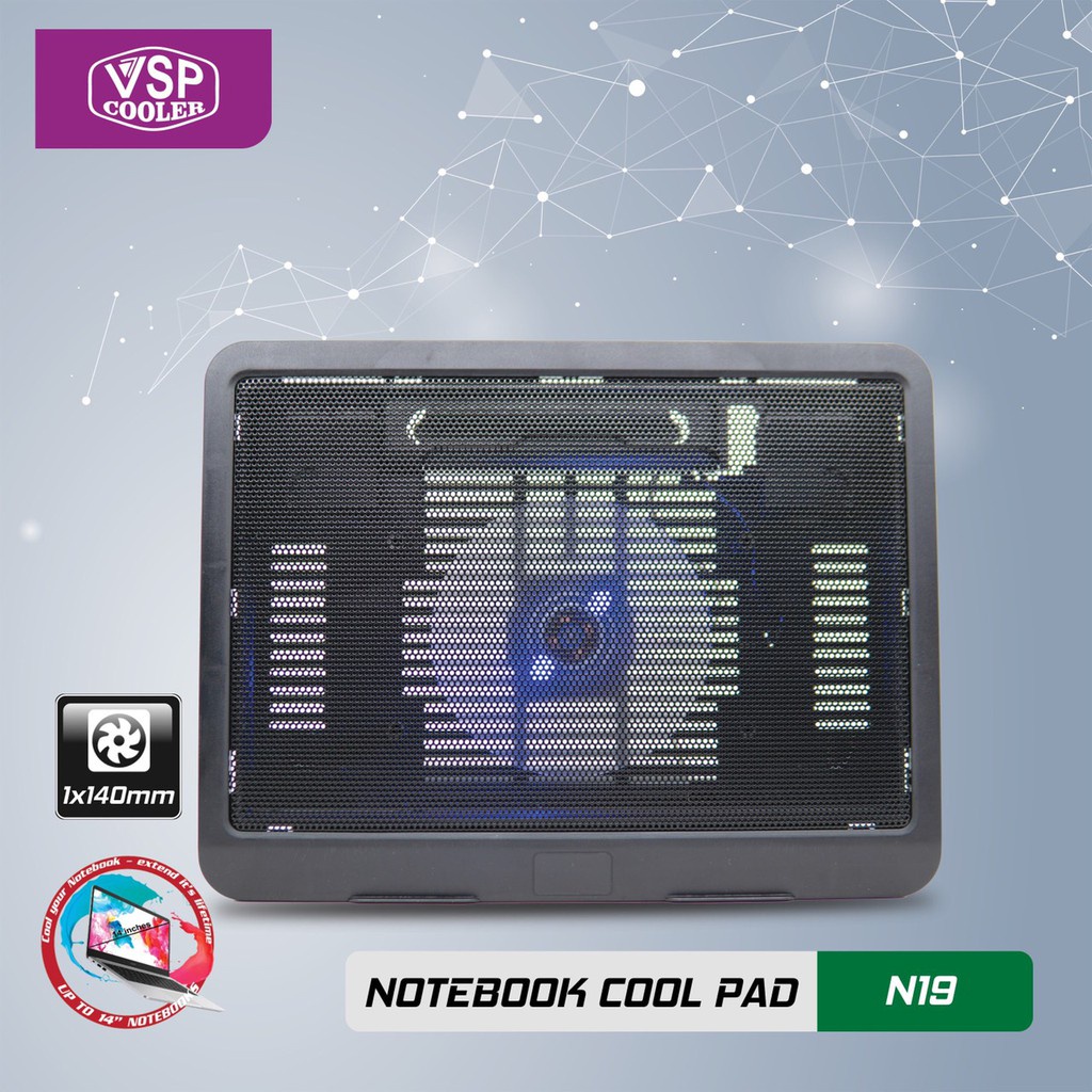 ĐẾ TẢN NHIỆT VSP COOLER N19 (1*Fan 14cm) | BigBuy360 - bigbuy360.vn