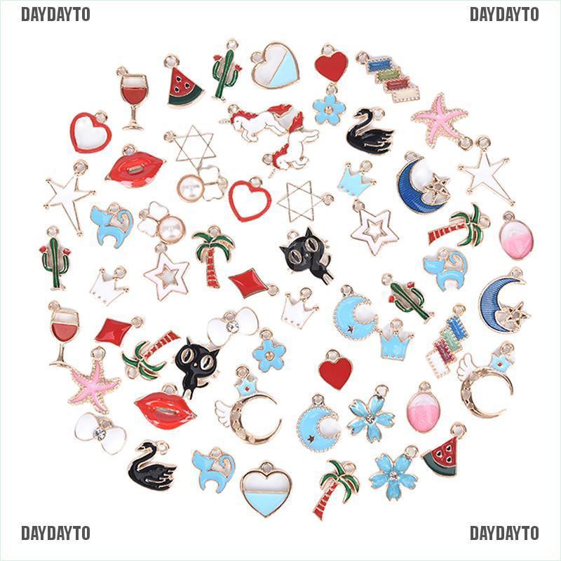 Set 60 Mặt Dây Chuyền Tráng Men Hỗn Hợp DIY