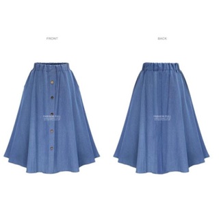 Chân váy jean dài lưng thun dáng xoè size ngoại cỡ 60-90kg