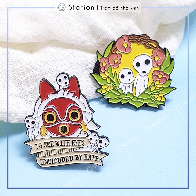 Pin cài áo anime Princess Mononoke Studio Ghibli đạo diễn Miyazaki Hayao - GC504