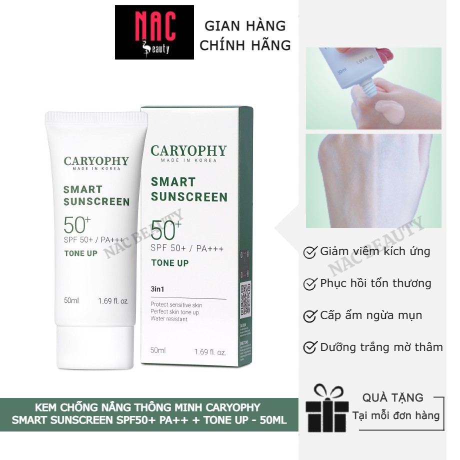 Kem chống nắng thông minh Caryophy Smart Sunscreen SPF50+ PA++ + TONE UP