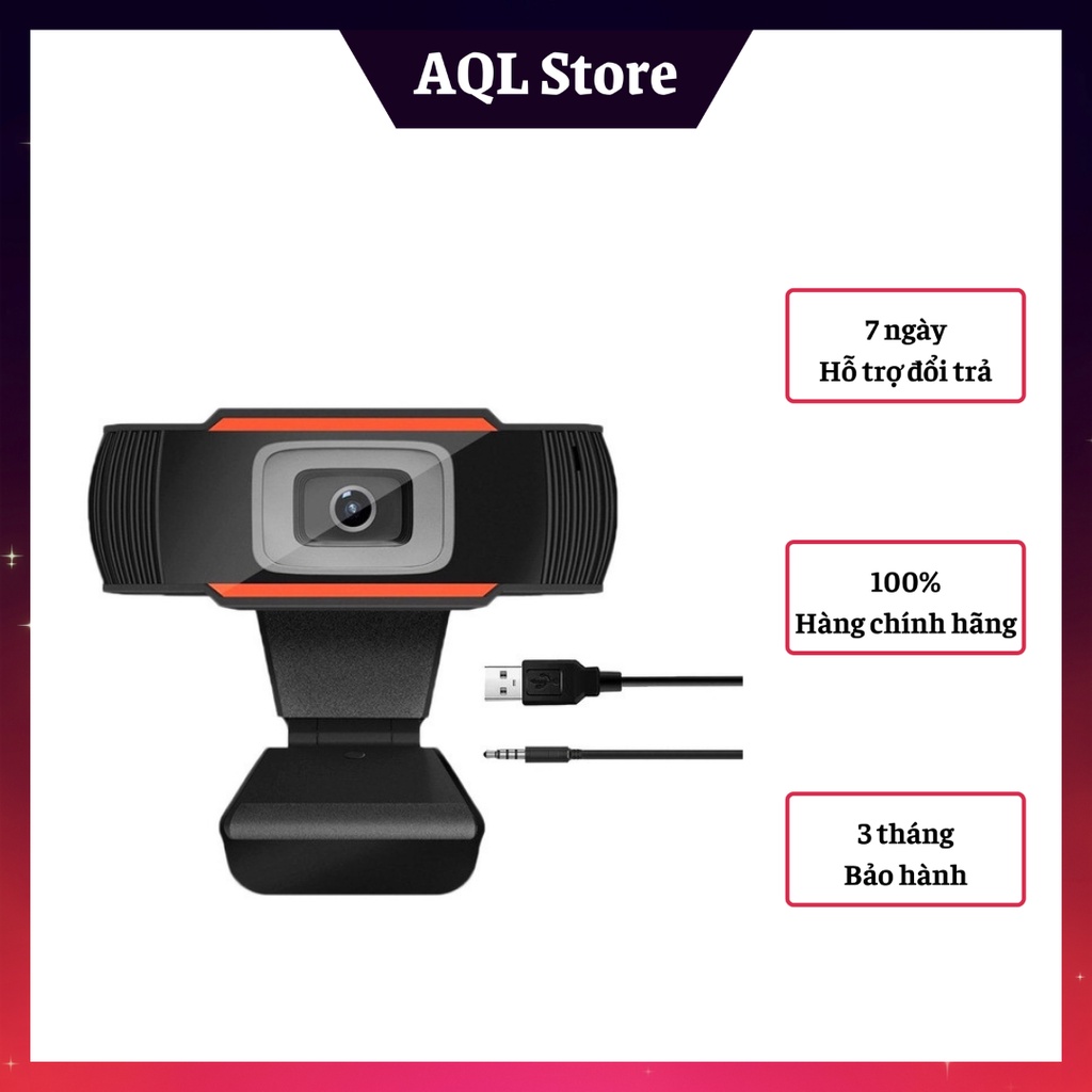 Webcam Có Mic Cho Máy Tính Để Bàn HD 720P Hỗ Trợ Livestream, Học Online - Webcam Kẹp Màn Hình