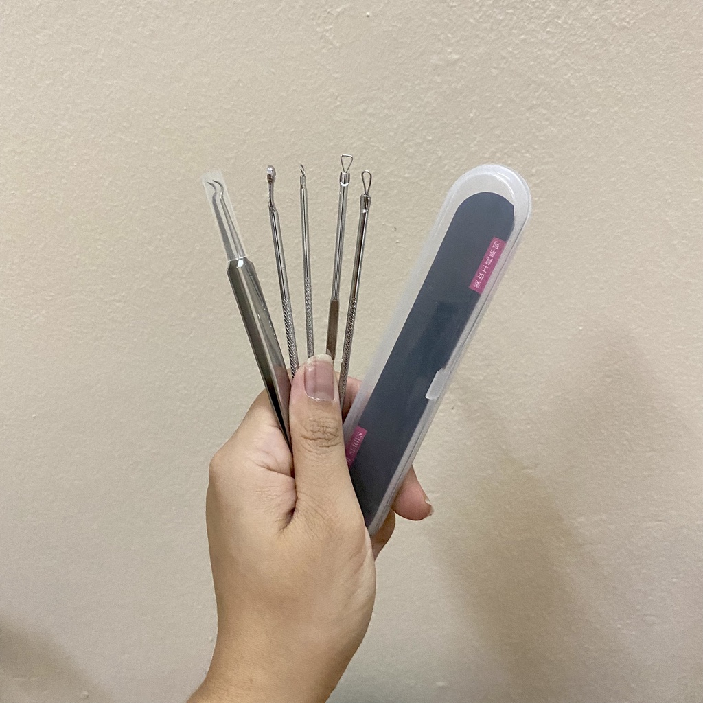 Dụng Cụ Lấy Mụn, Bộ 5 món lấy mụn đầu đen - mụn bọc - trứng cá làm đẹp chuyên dụng tiện lợi