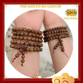 Vòng tay [Trầm hương 100%-Hàng cao cấp loại 1] Vòng Tay Trầm Hương Chuỗi Tràng Hạt 108 Trầm Tốc Lào Tự Nhiên