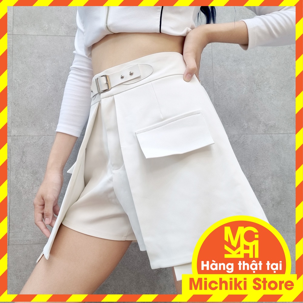 Váy Blackpink chữ A ngắn Michiki lưng cao phong cách Ulzzang - Hàng thiết kế cao cấp