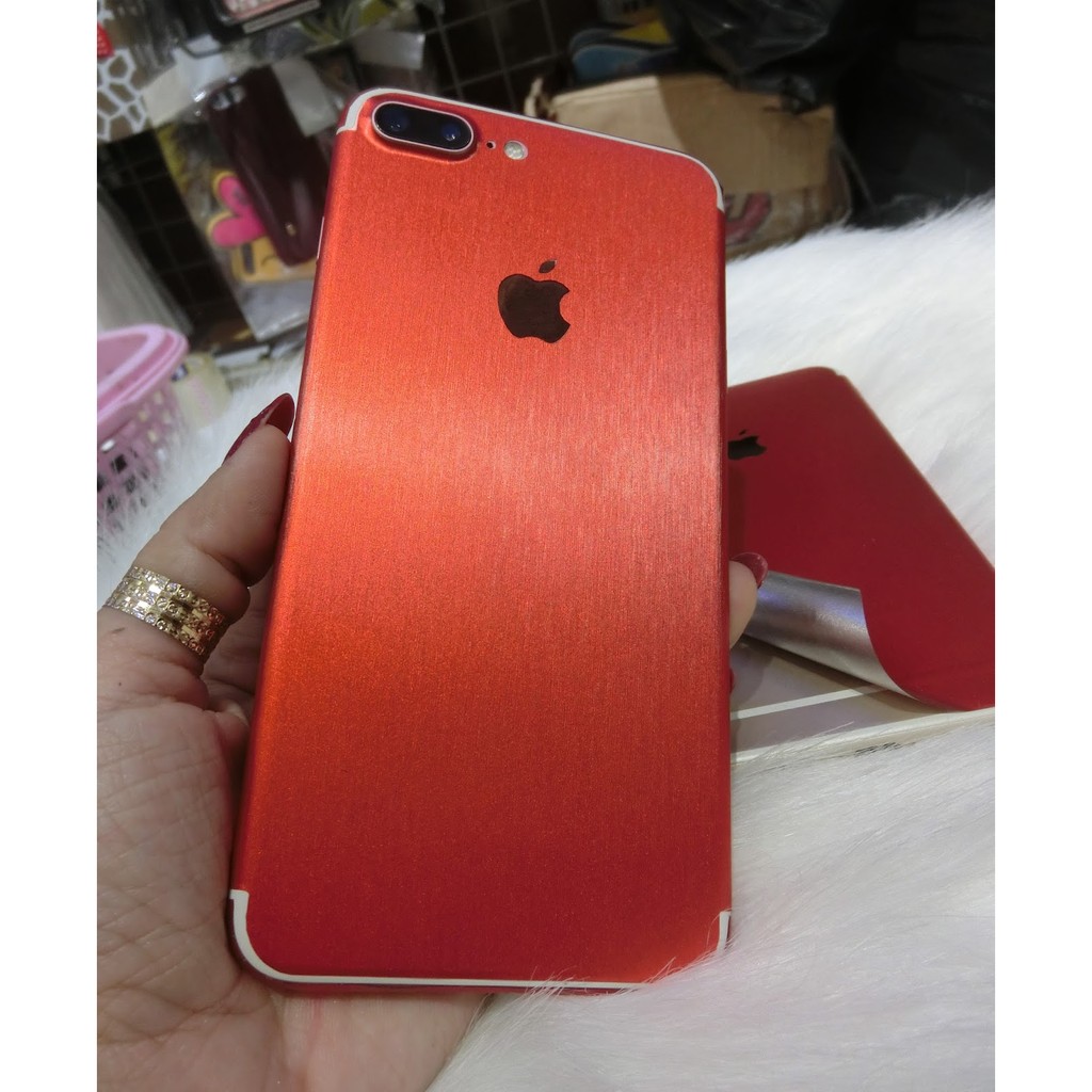 Dán decal nhôm xước iPhone 7 7 Plus Đỏ (Red)