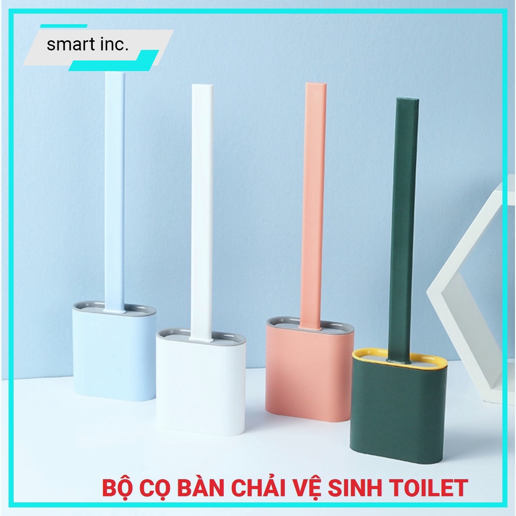 Chổi Cọ Toilet Silicon Bàn Chải Tẩy Rửa Bồn Cầu Nhà Vệ Sinh Có Hộp Đựng