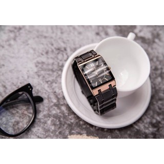 Đồng hồ cặp đôi nam nữ Halei vuông Utimate Black rose siêu thời thượng