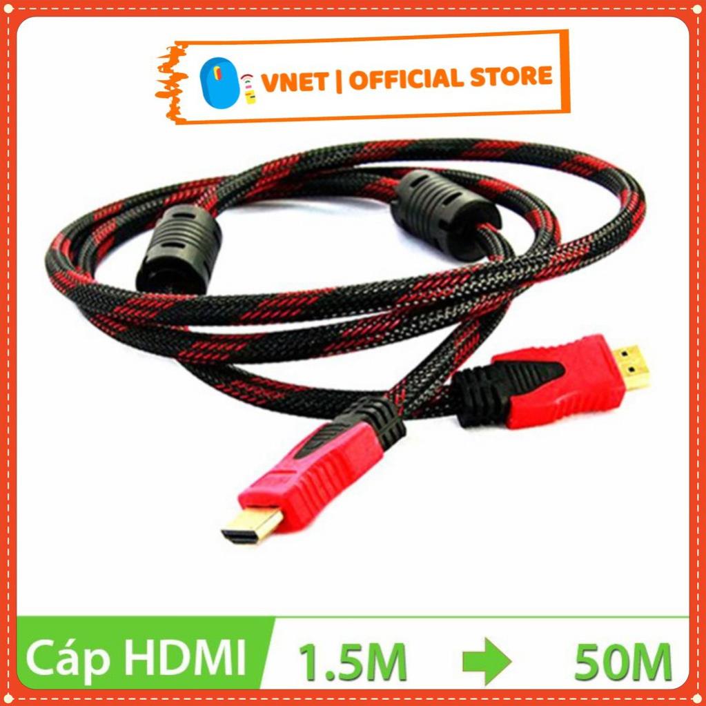 Cáp HDMI 2.5m / 3M- 5M-10M Tròn Đỏ Đen bọc lưới chống nhiễu cao cấp
