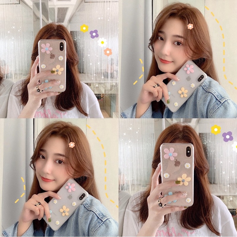 iPhone 12 Mini Pro Max SE 2020 11 PRO XS MAX XR X 8 7 6 6S PLUS Ốp điện thoại silicon mềm trong suốt họa tiết hoa cúc dễ thương cho | BigBuy360 - bigbuy360.vn
