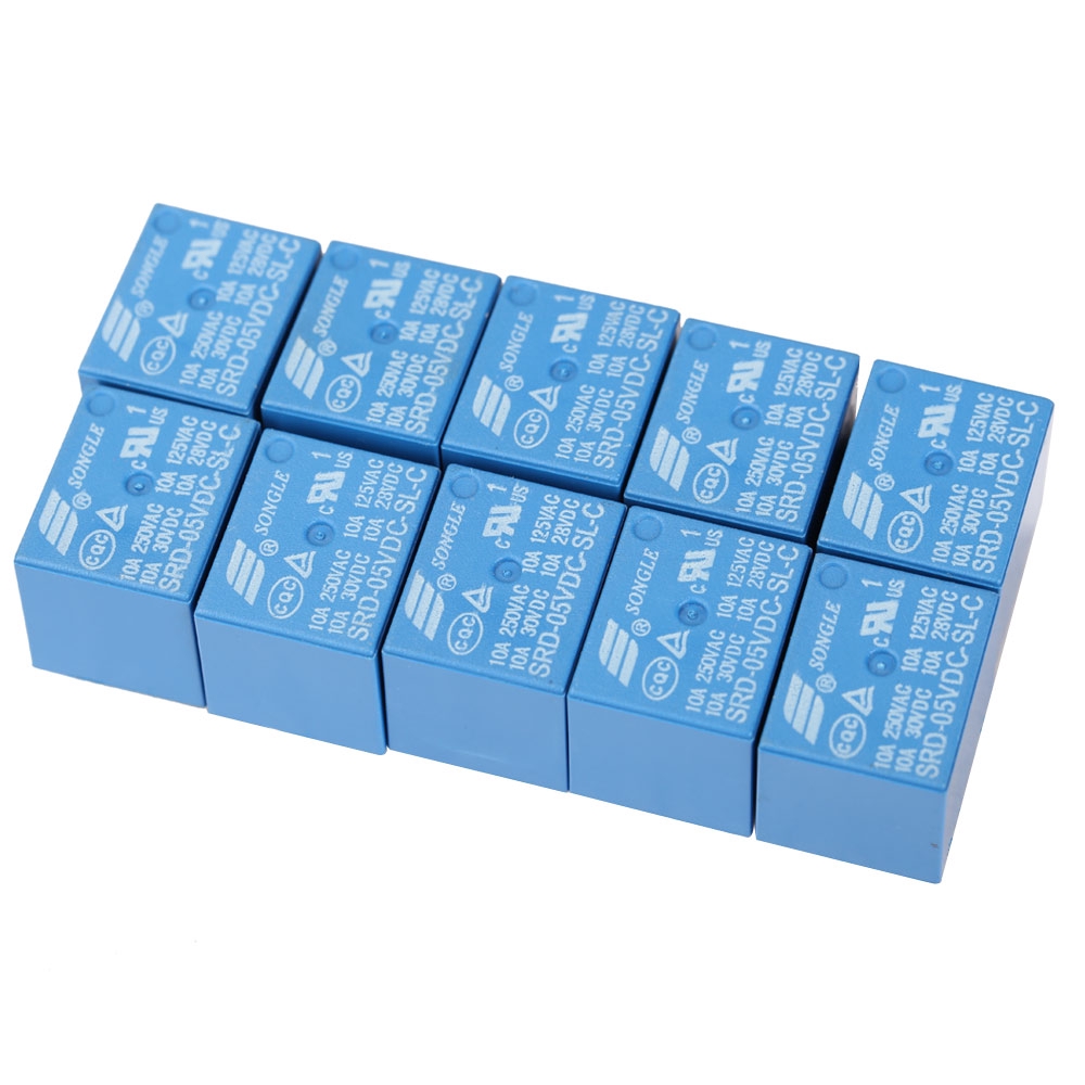 10Pcs T73-5V SRD-5VDC-SL-C 5 Pin 250V AC 28V DC Power Relay