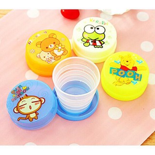 Cốc gấp gọn in hình hoạt hình ngộ nghĩnh nhỏ gọn cho bé