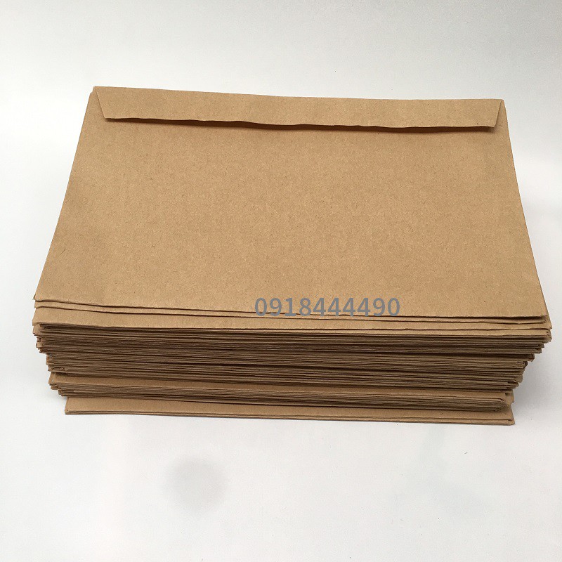 100 Phong bì cỡ 15.5x26cm giấy kraft ( giấy xi măng )