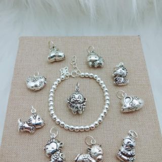Lắc bi con giáp bạc cho bé