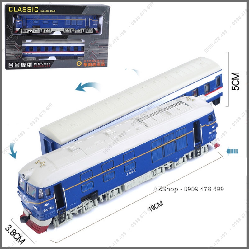 Mô Hình Kim Loại Xe Lửa : Đầu Tàu Kèm Toa Xe - Tỉ Lệ 1:87 - 7772