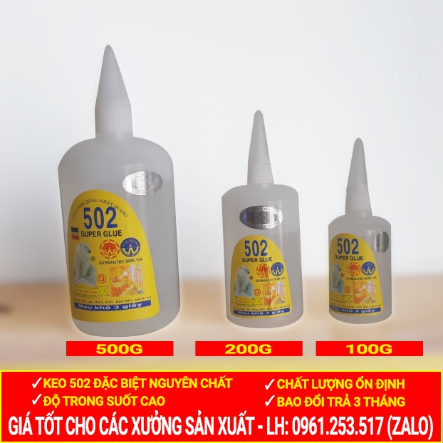 KEO 502 LOẠI ĐẶT BIỆT TRONG SUỐT, SIÊU BÁM DÍNH