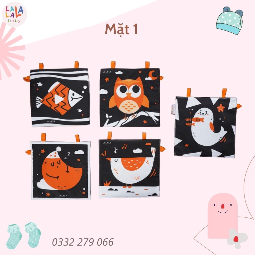 Thẻ vải Lalala Baby 5 chất liệu khác nhau, đồ chơi kích thích phát triển thị giác và đa giác quan cho bé - Hobi Store