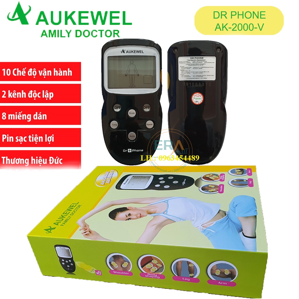 Máy Massage Xung Điện 8 Miếng Dán AUKEWEL Mới Nhất 2020