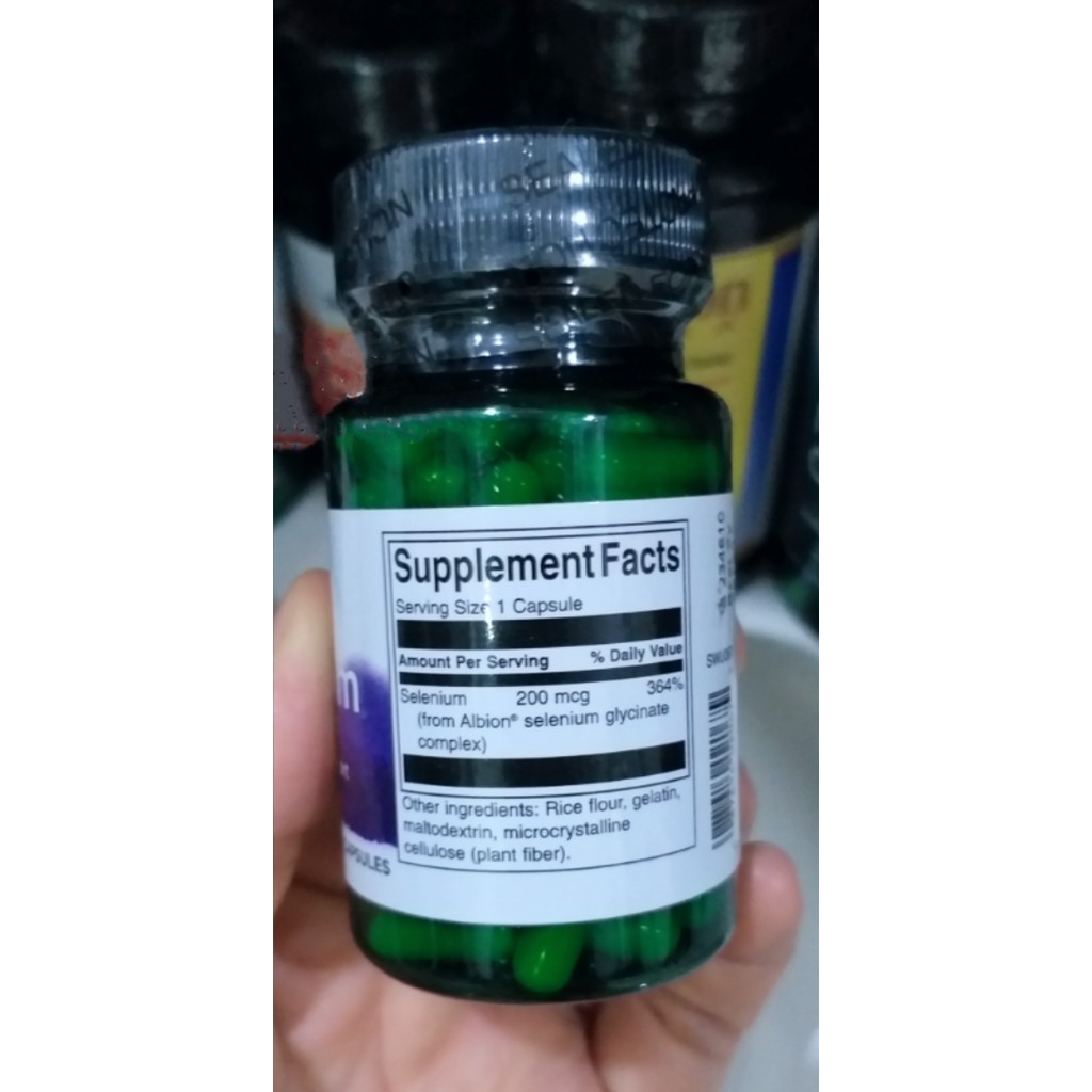 Vitamin | Swanson Albion Selenium | Tăng Thị Lực Bảo Vệ Tim Mạch Và Tuyến Tiền Liệt 200mcg  - Chính Hãng