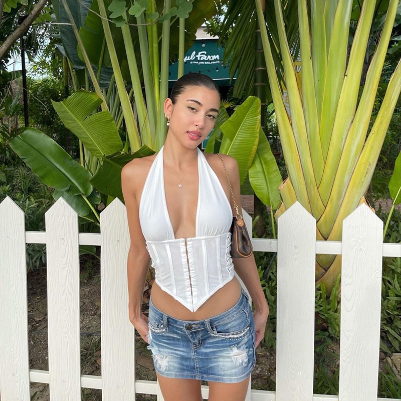 Áo Tank Top Ôm Dáng Hở Lưng Quyến Rũ Cho Nữ