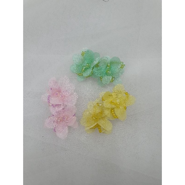 kẹp tóc hoa lụa đính đá HÌNH VÀ VIDEO SHOP TỰ CHỤP 100%