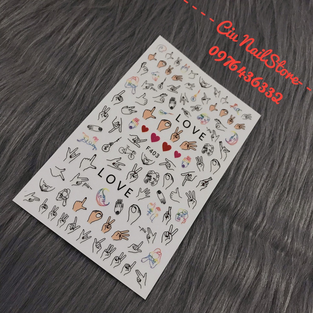 STICKER DÁN MÓNG KÝ HIỆU BÀN TAY