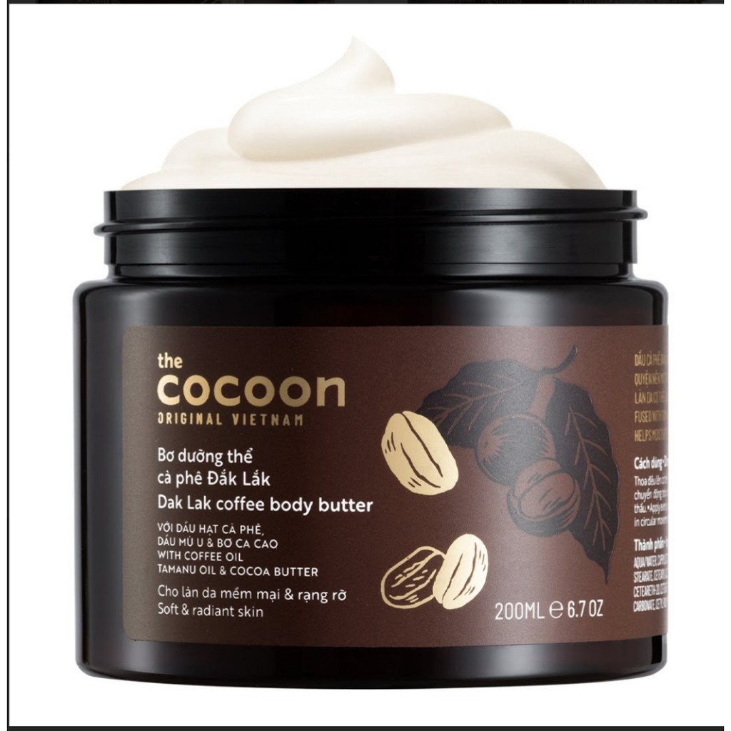 Bơ Dưỡng Thể Cà Phê Đắk Lắk Cocoon 200ml