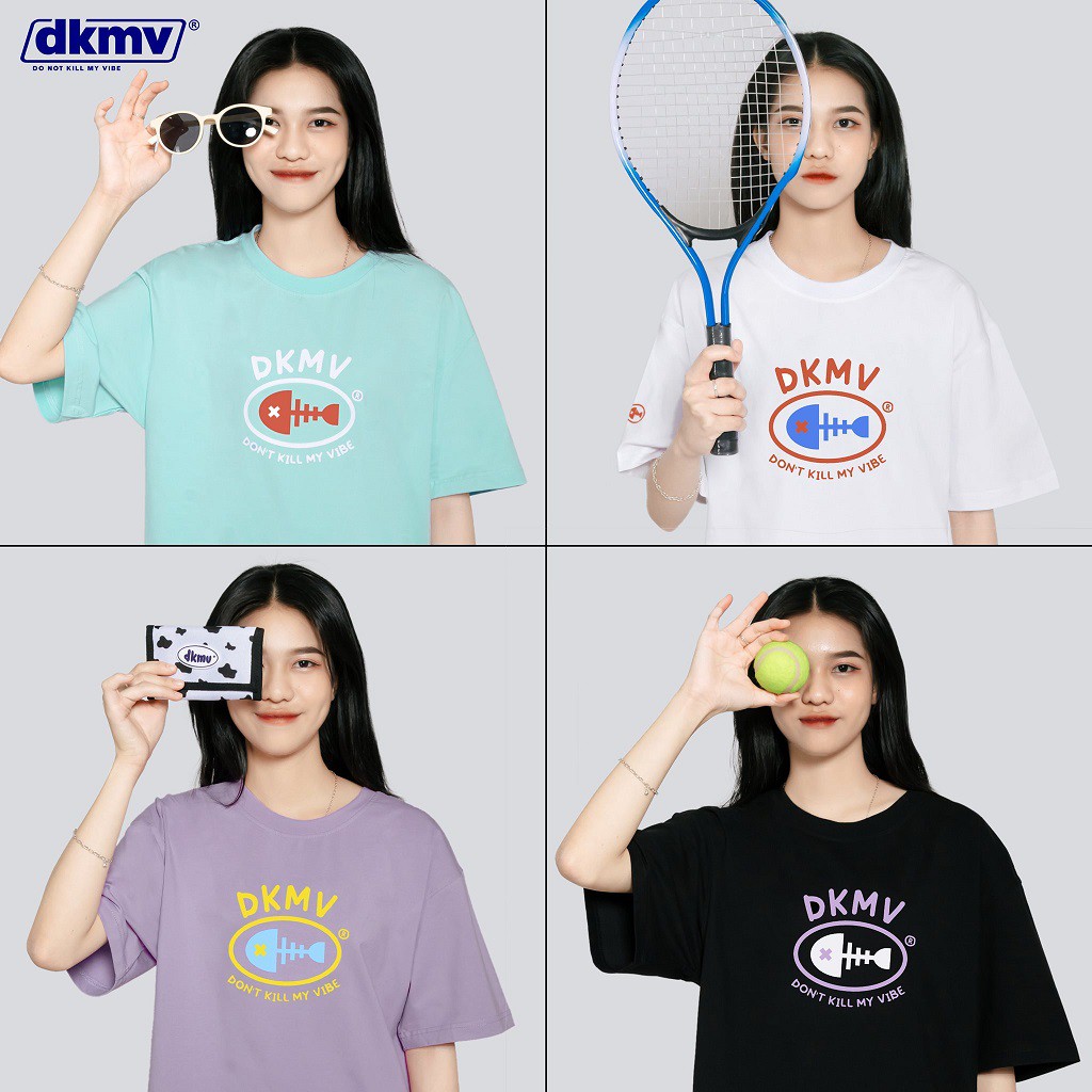 Áo thun unisex form rộng nữ nhiều màu Don't Kill My Vibe | DKMV Tee Logo Color | BigBuy360 - bigbuy360.vn
