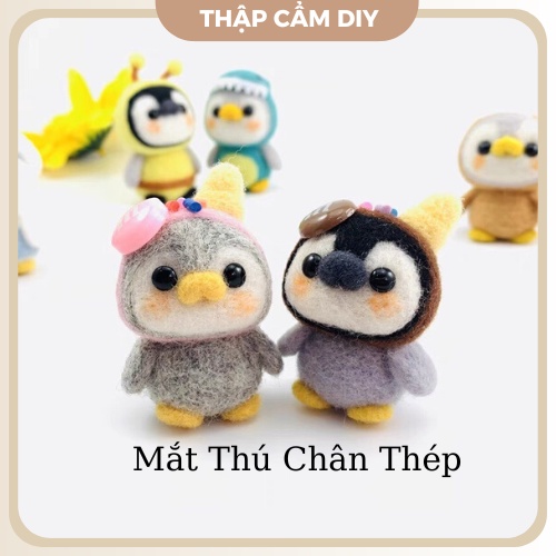 Mắt Thú - Mắt Nhựa Đen Tuyền Chân Thép - Đồ Handmade, Phụ Kiện Làm Len Chọc