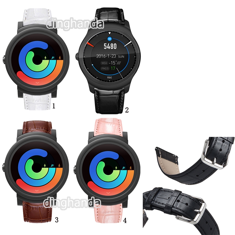 Dây đeo bằng da cho đồng hồ thông minh Ticwatch E Ticwatch 2