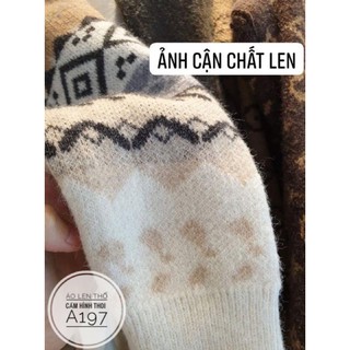 Bigsize Áo len thổ cẩm hình thoi A197