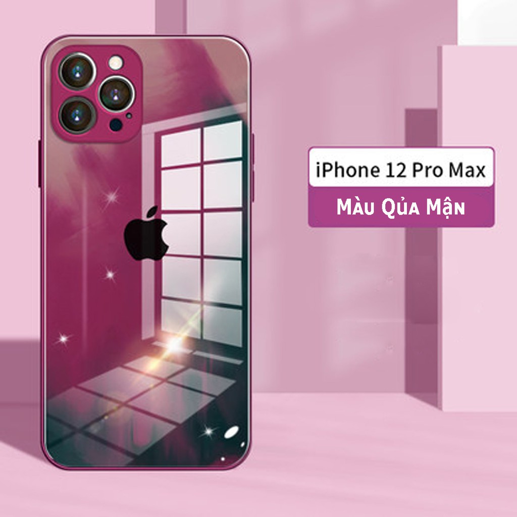 Ốp lưng iPhone mặt lưng kính cường lực cạnh vuông bảo vệ camera IPhone 7P/8P/X/XS/XSMAX/11/11PROMAX/12/12PROMAX LH01 | BigBuy360 - bigbuy360.vn