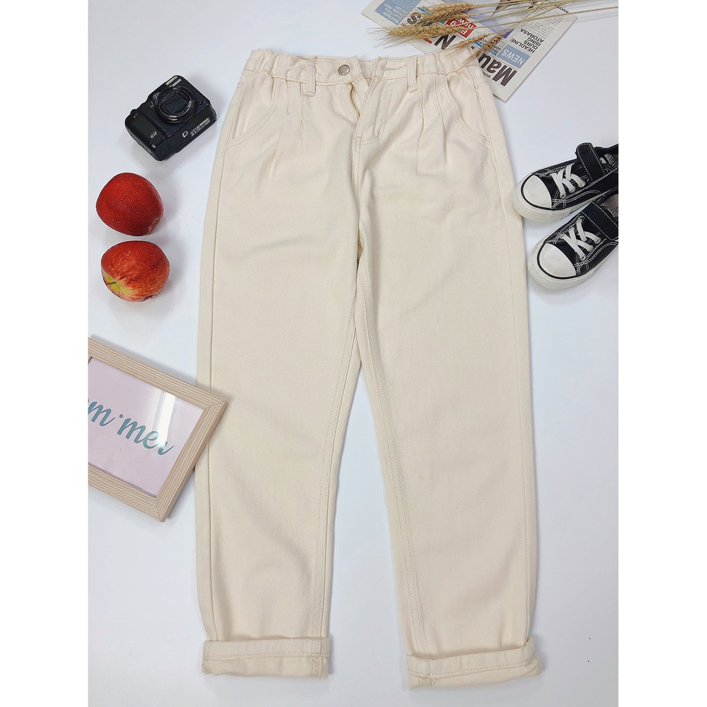 👖[ẢNH+VIDEO THẬT] Quần Jean Baggy Trắng - Cạp Cao Tôn Dáng - Chất Dày Dặn - Style Hàn Quốc - Cực Xinh | BigBuy360 - bigbuy360.vn