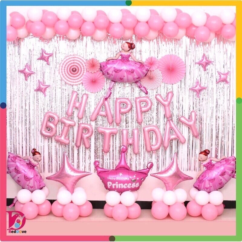 Bóng hình công chúa hồng múa bale cỡ đại