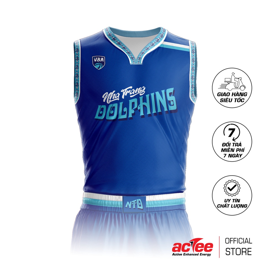 Áo Bóng Rổ Actee NT Dolphins màu Xanh VBA 2021