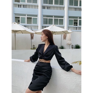 Set Áo và Váy lụa đen