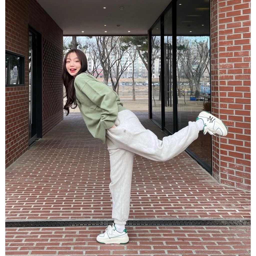 Giày MLB Chunky Liner New York Yankees White Green kẻ xanh lá bản sc cực chất hè 2023 full box bill