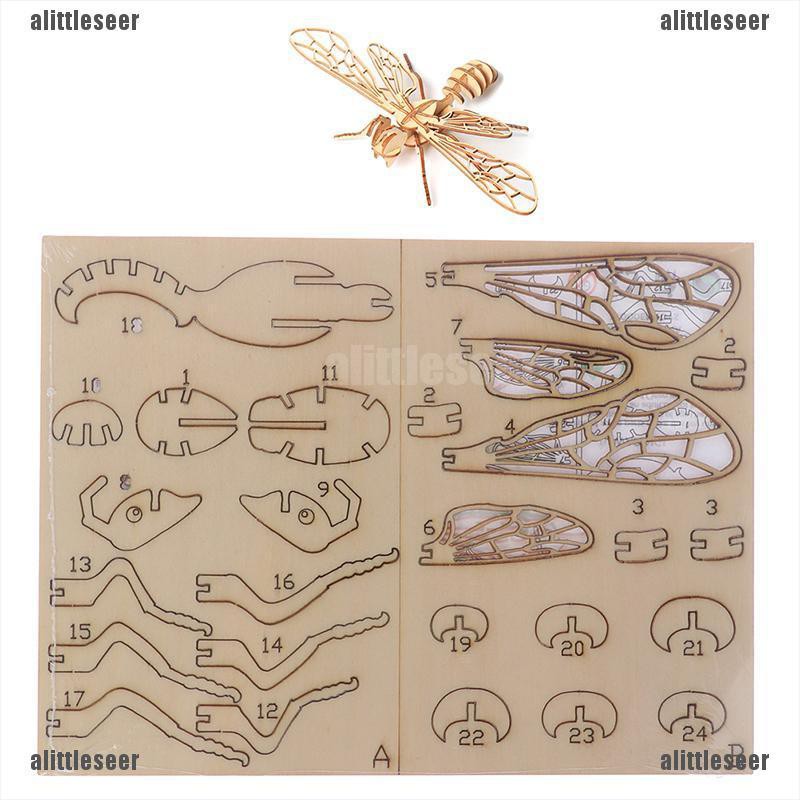 Bộ Xếp Hình Côn Trùng 3d Bằng Gỗ Vui Nhộn Cho Bé