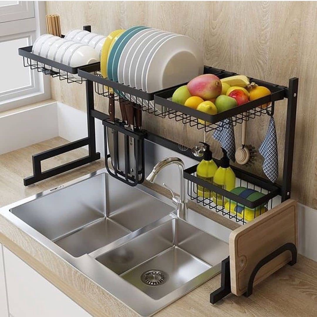 Kệ Để Chén Bát 1 Tầng Thép Sơn Tĩnh Điện Siêu Bền Cao Cấp Sea Decor