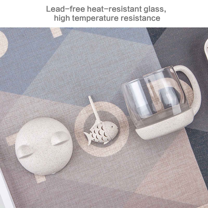 fashion cute lovely Cymax 250 ml Cat Glass Cup Tea Mug with Fish Tea Infuser Strainer Filter, Perfect Christmas Birthday Gift for Cat Lovers: Amazon.com: Kitchen &amp; Home