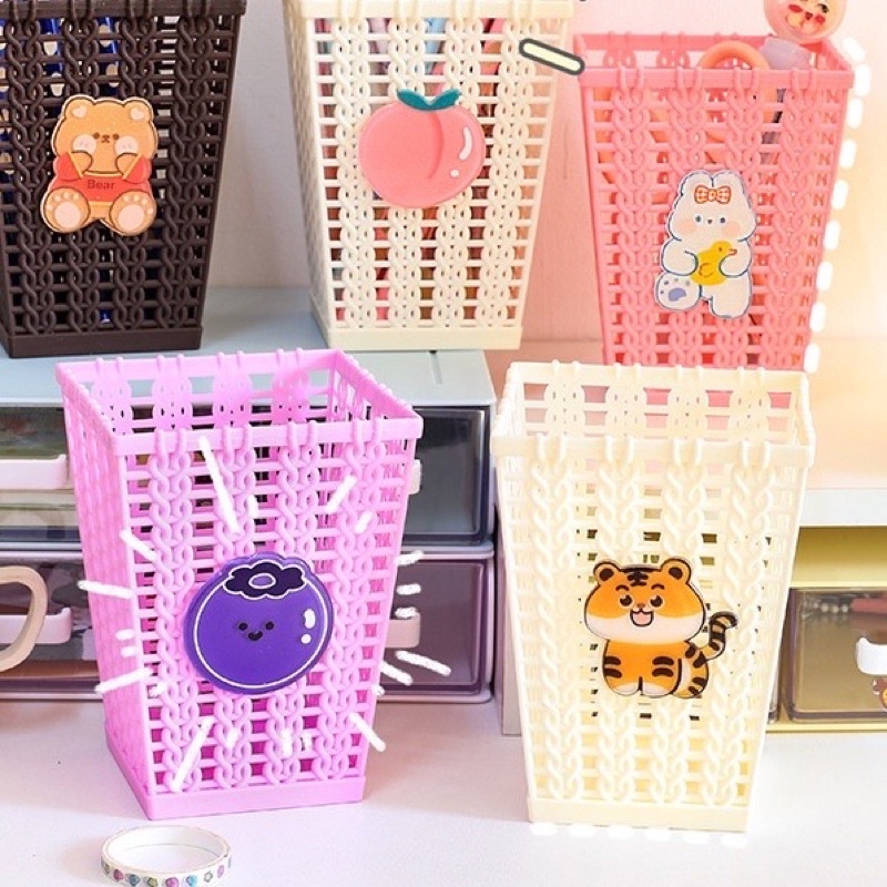 Ống cắm bút để bàn hộp lưu trữ cọ trang điểm đựng đồ học sinh văn phòng phẩm