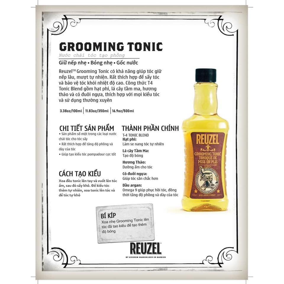 Dưỡng Tóc, Tạo Phồng REUZEL Tonic - Hàng Chính Hãng + Lược Chải Tóc Texture