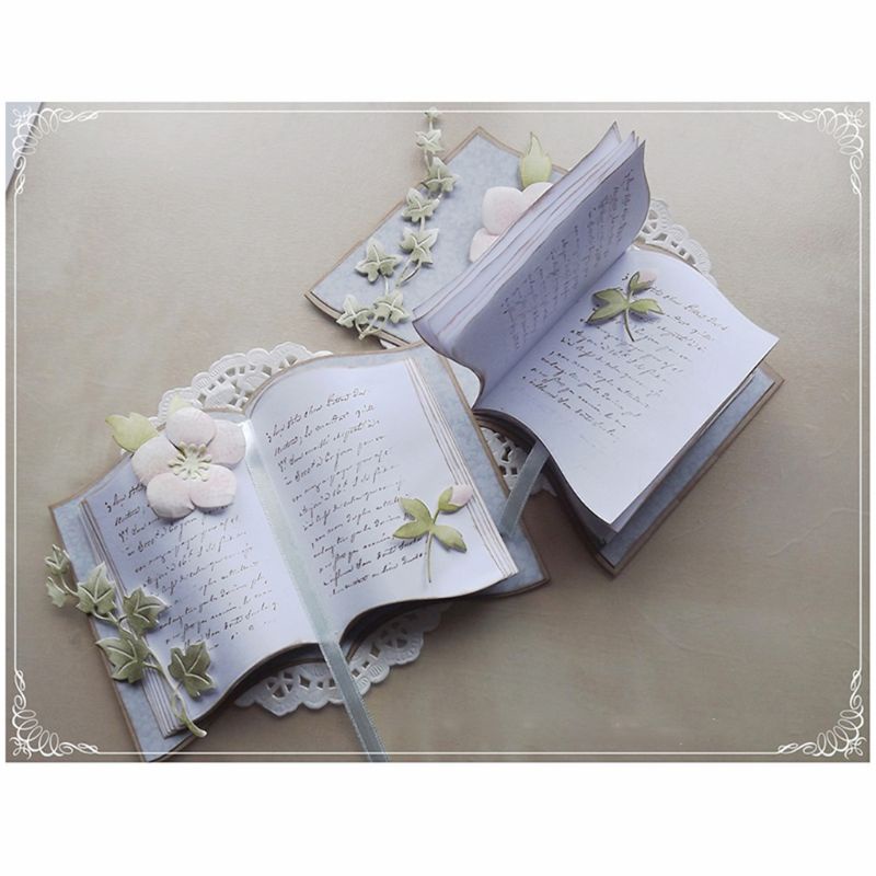 Khuôn Cắt Giấy Làm Từ Kim Loại Hình Sách Vở Trang Trí Scrapbook